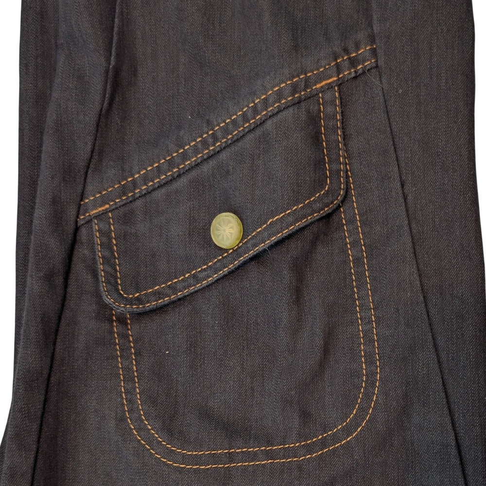 Athleta Dark Wash Cargo Denim Style Pants 129129 Womens Blue Contrast Stitching - Picture 14 of 15